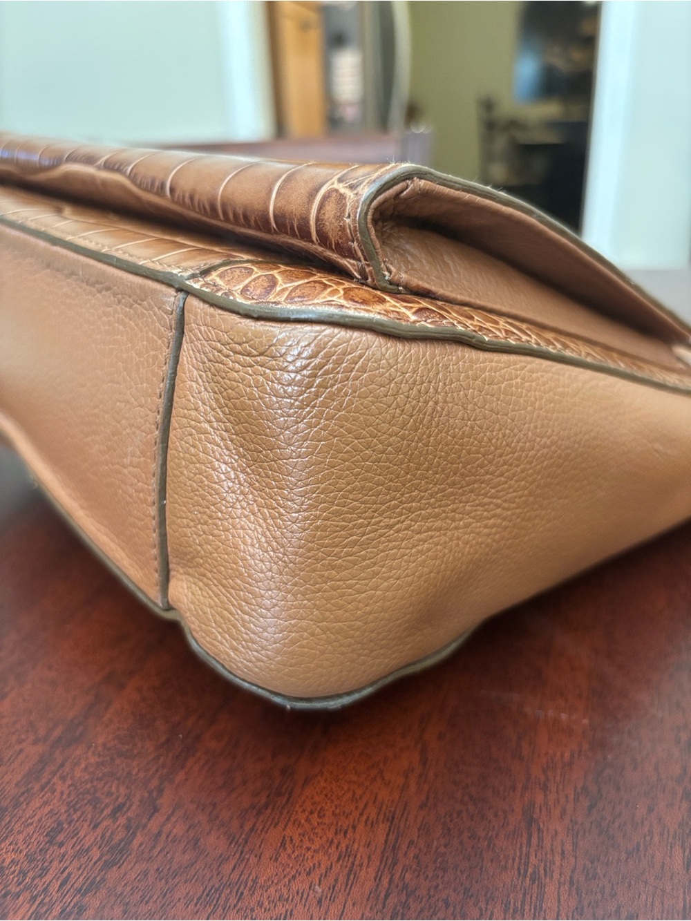 Brighton Mingle Sage Mock Croco Nutmeg Organizer Shoulder/Crossbody Bag MSRP$350 - Picture 6 of 13